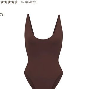 SKIMS Swim Scoop Neck One Piece in Cocoa
